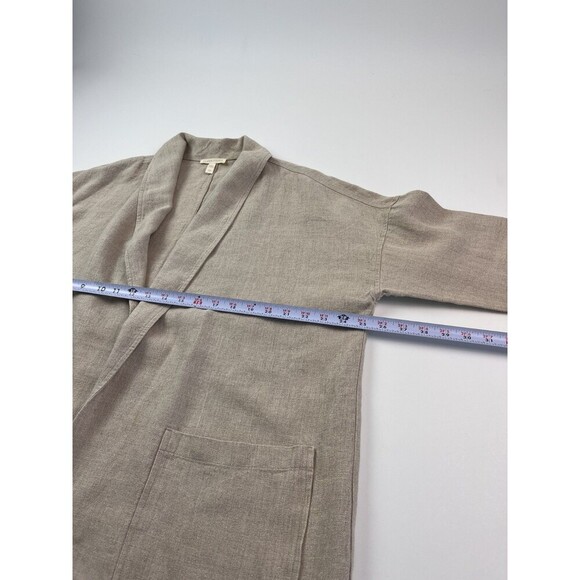 Eileen Fisher Organic Linen Boxy Jacket S Beige Minimalist Lagenlook Open Front - Picture 7 of 11